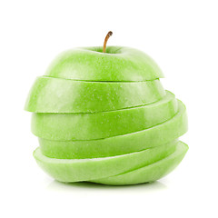 Image showing Sliced green apple