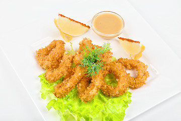 Image showing Deep-fried squid dish