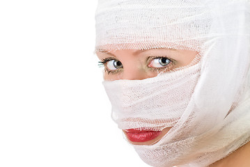 Image showing woman with bandages