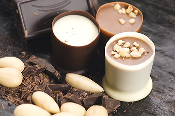 Image showing chocolates with sweet almonds