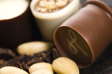 Image showing chocolates with sweet almonds