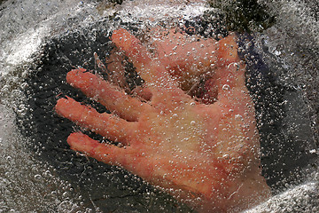 Image showing human beeing under ice