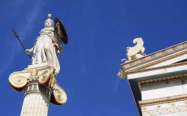 Image showing Statue of Athena outside Academy of Athens, Greece