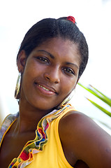 Image showing beautiful young nicaraguan native woman smiling portrait