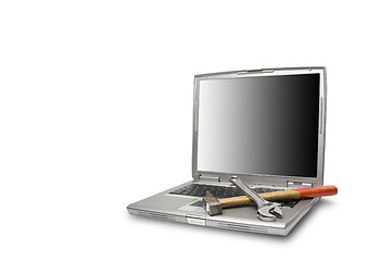 Image showing laptop and tools