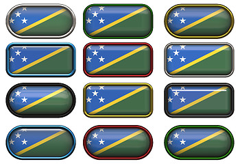 Image showing twelve buttons of the Flag of Solomon Islands