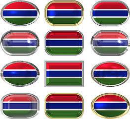 Image showing twelve buttons of the Flag of Gambia