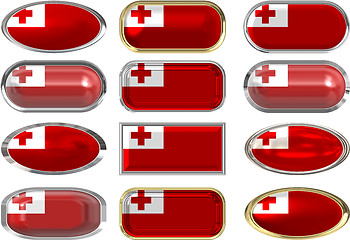 Image showing twelve buttons of the Flag of Tonga