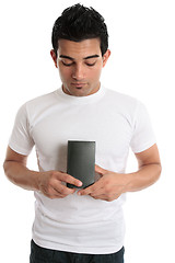 Image showing Man holding a box product