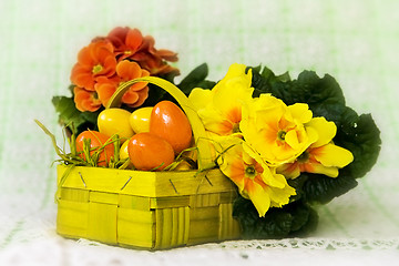 Image showing Yellow orange easte basket