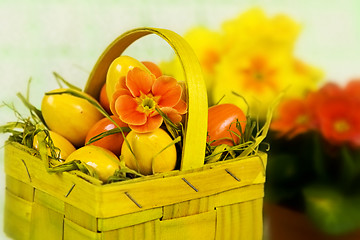 Image showing Yellow orange easte basket