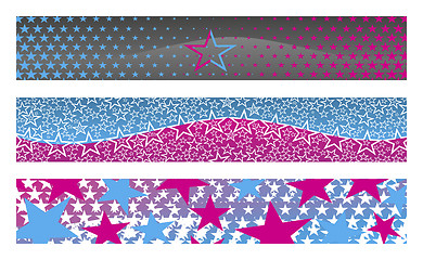 Image showing 3 banners with stars