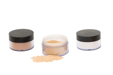 Image showing Three  jars with beaty powder isolated