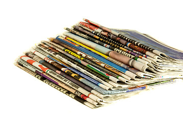 Image showing stack of newspapers