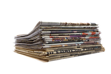 Image showing stack of newspapers