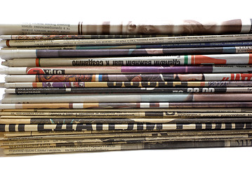 Image showing stack of newspapers