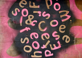 Image showing Pink letters