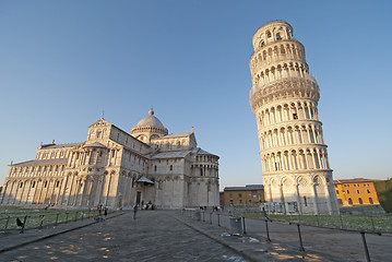 Image showing Light snow in Piazza dei Miracoli, Pisa, Italy