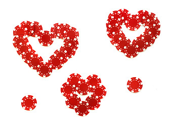 Image showing valentine made of poker chips