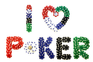 Image showing creative chips, I love poker