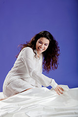 Image showing Beautiful woman on the bed