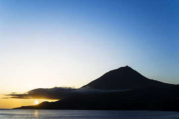 Image showing Mountain at sunset