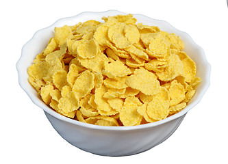 Image showing cornflakes in a white cup