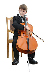 Image showing Boy playing the cello
