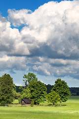Image showing Clouds over the field