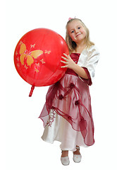 Image showing Girl playing with balloon.