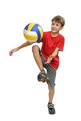 Image showing The boy with the ball, isolated.