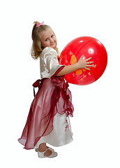 Image showing Girl playing with balloon.