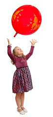 Image showing Girl playing with balloon.