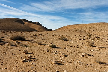 Image showing Desert landscape at sunset