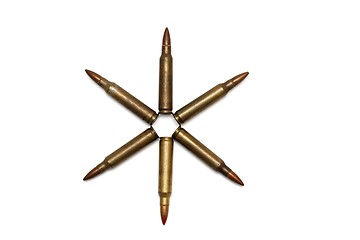 Image showing Six-pointed star of M16 cartridges