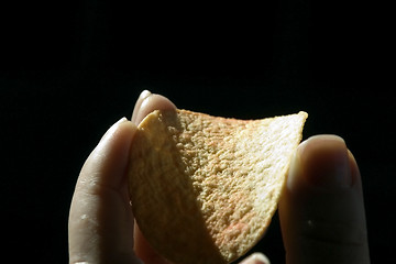 Image showing Isolated Hand holding a Chip