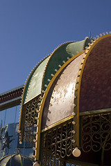 Image showing Metal Umbrella with Bulbs and Lights in Las Vegas