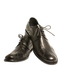 Image showing Stylish man's black shoes