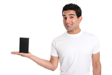 Image showing Man holding your merchandise product