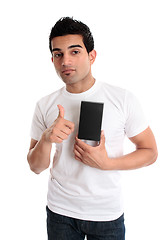 Image showing Guy showing product thumbs up