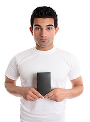 Image showing Man holding your retail product