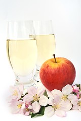 Image showing Cider and apple - still-life