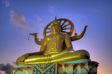 Image showing big buddha on samui island at sunset