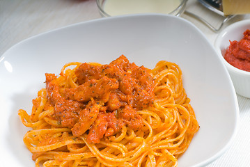 Image showing tomato and chicken pasta