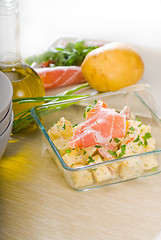 Image showing parma ham and potato salad