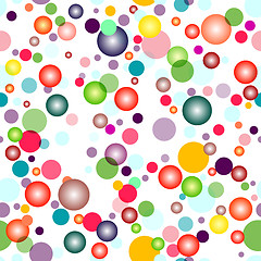 Image showing Seamless white pattern with balls