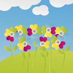 Image showing Multicolored flowers