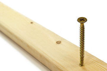 Image showing Phillips screw in wood.