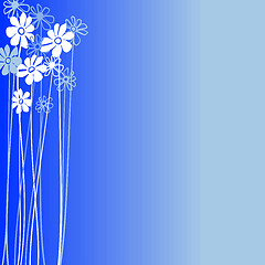 Image showing Creative Design With Flowers on a Blue Background