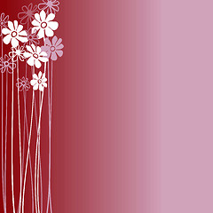 Image showing Creative Design With Flowers on a Burgundy Background